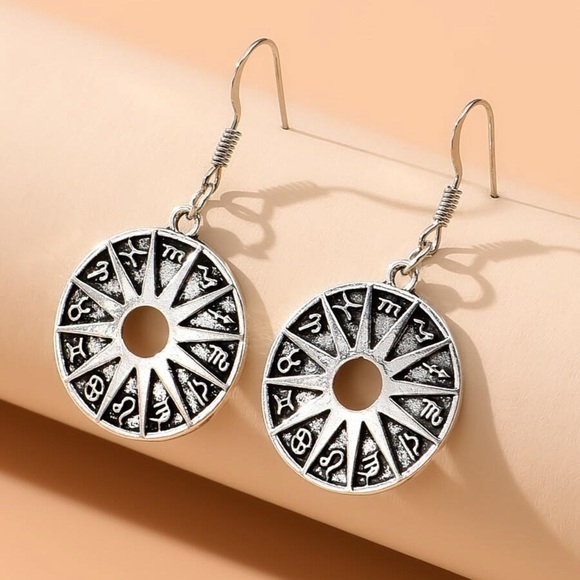 Any 2/$20! Silver Boho Zodiac Drop Earrings - Picture 2 of 5